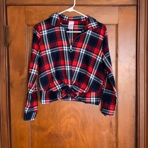 Half zip-up Flannel